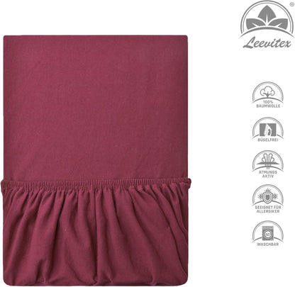 Kinder Spannbettlaken 70 x 140 cm von Leevitex im 1er Pack – 100% Jersey-Baumwolle,