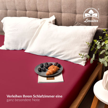 Basic Spannbettlaken 200x220 cm | 25 cm Steg | 100% Jersey-Baumwolle