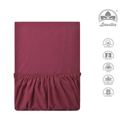 Basic Spannbettlaken 140x200 cm | 25 cm Steg | 100% Jersey-Baumwolle