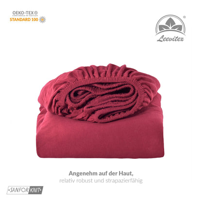 Basic Spannbettlaken 140x200 cm | 25 cm Steg | 100% Jersey-Baumwolle