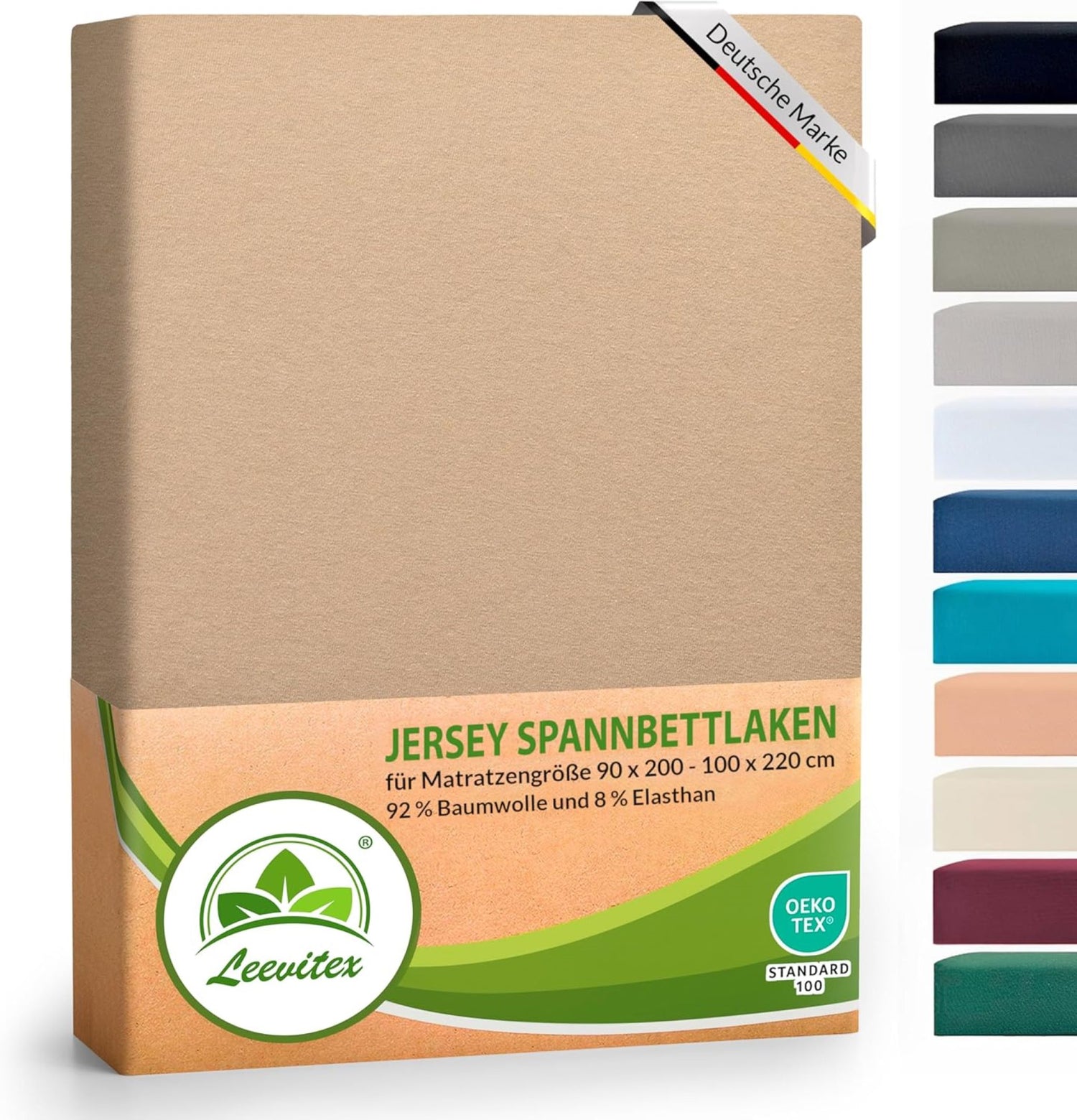 Spannbettlaken für Boxspringbetten 90x200 bis 100x220 cm | 40 cm Steg | verschiedene Materialstärken