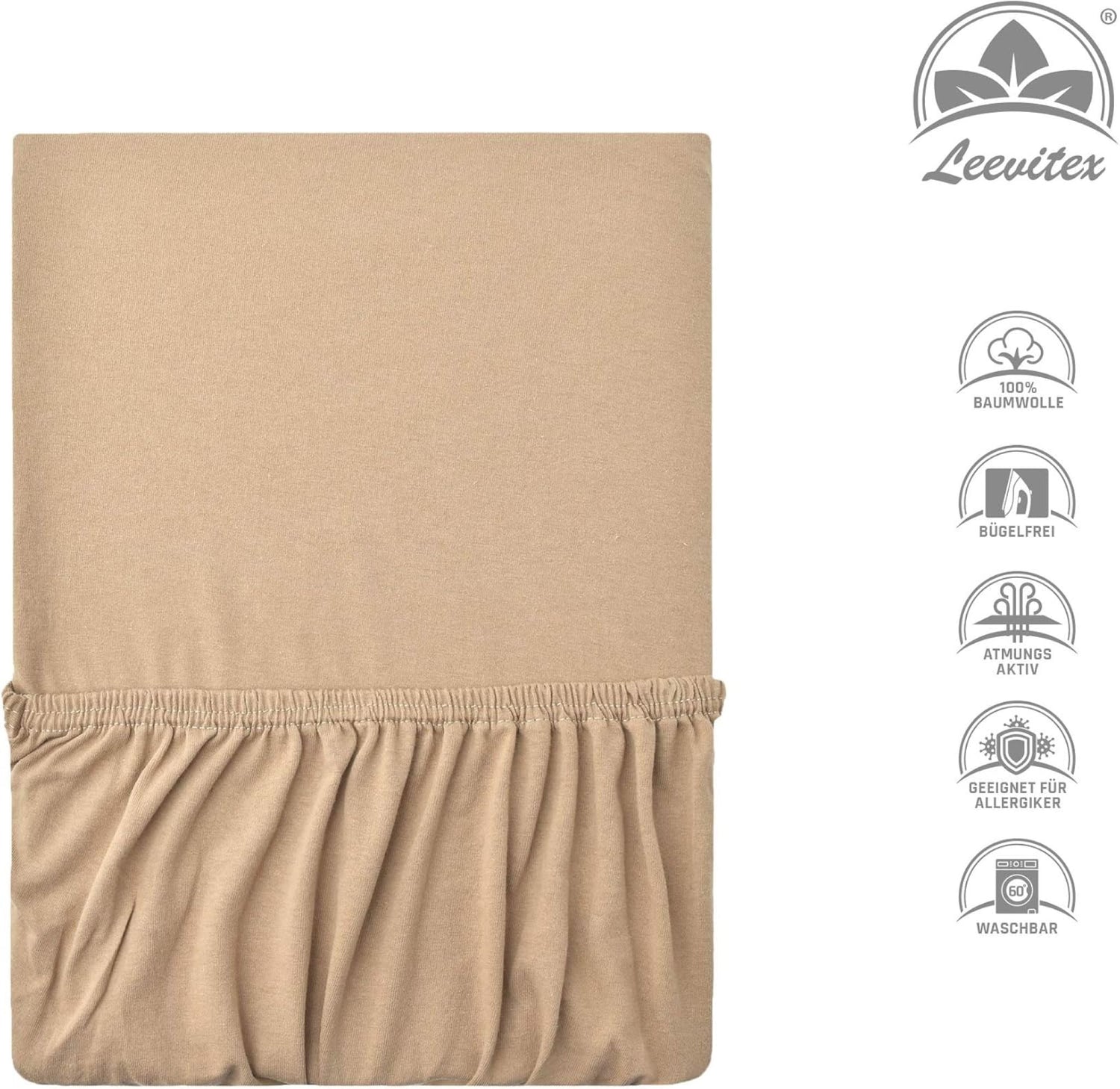 Kinderspannbettlaken von Leevitex im 2er Pack – 100% Jersey-Baumwolle, 70 x 140 cm