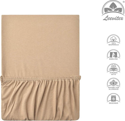 Kinderspannbettlaken von Leevitex im 2er Pack – 100% Jersey-Baumwolle, 70 x 140 cm