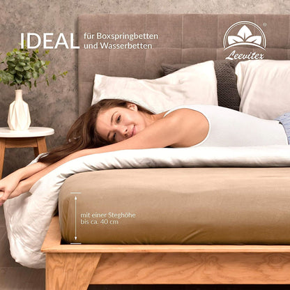 Basic Spannbettlaken 120x200 cm | 25 cm Steg | 100% Jersey-Baumwolle