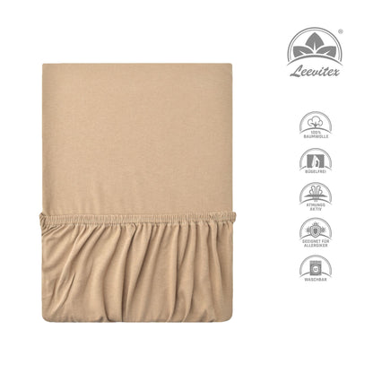 Basic Spannbettlaken 120x200 cm | 25 cm Steg | 100% Jersey-Baumwolle