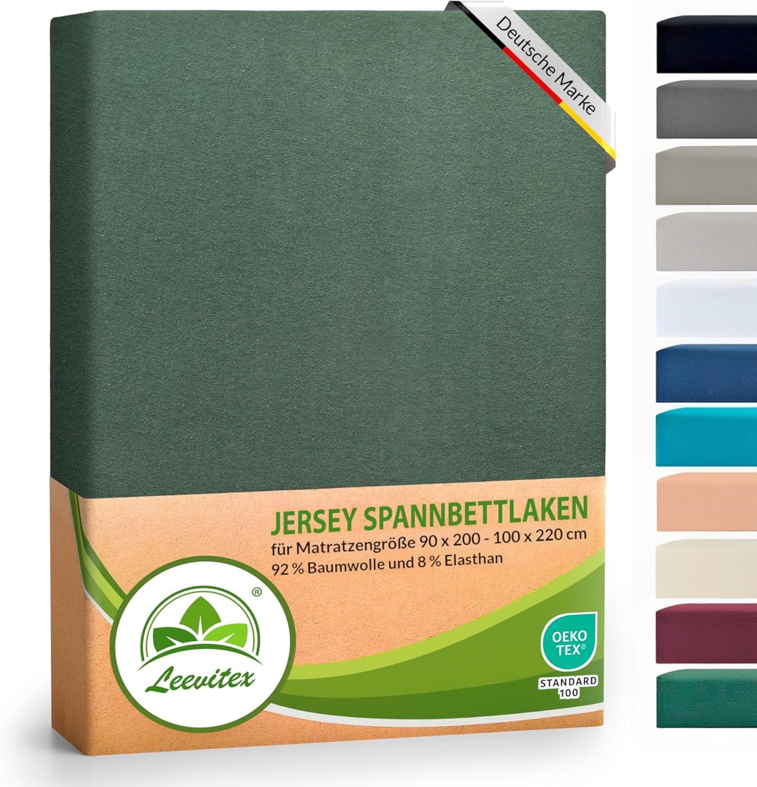 Spannbettlaken für Boxspringbetten 90x200 bis 100x220 cm | 40 cm Steg | verschiedene Materialstärken