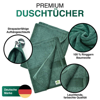 Duschtücher im 2er Set – 100% Baumwolle, 70 x 140 cm, weich und saugfähig
