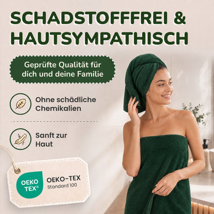 Duschtücher im 2er Set – 100% Baumwolle, 70 x 140 cm, weich und saugfähig