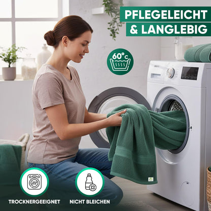 Duschtücher im 2er Set – 100% Baumwolle, 70 x 140 cm, weich und saugfähig