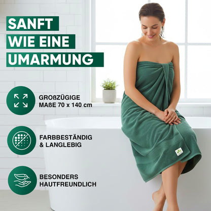 Duschtücher im 2er Set – 100% Baumwolle, 70 x 140 cm, weich und saugfähig