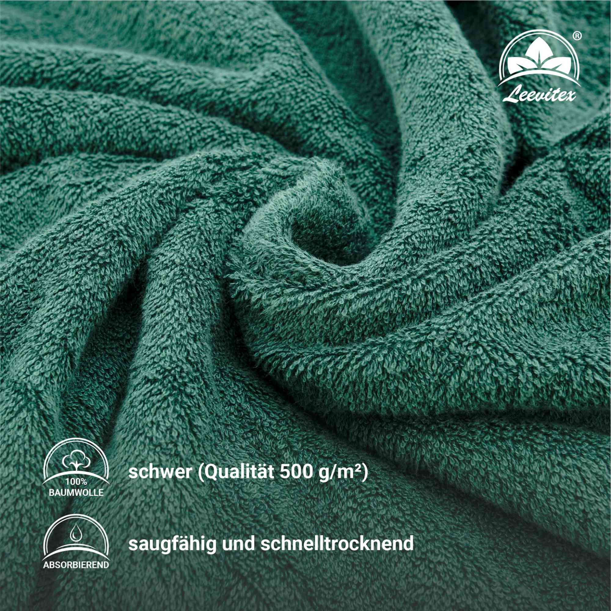 Duschtücher im 2er Set – 100% Baumwolle, 70 x 140 cm, weich und saugfähig