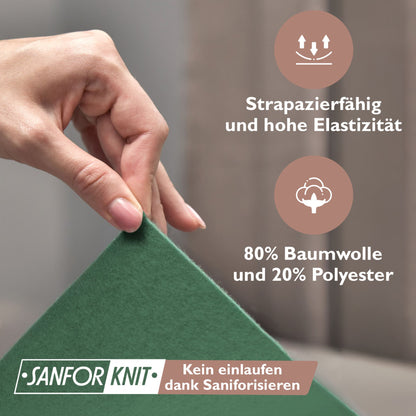 Winterspannbettlaken für 90x200 bis 100x200 cm | 40 cm Steg | 80% Baumwolle 20% Polyester
