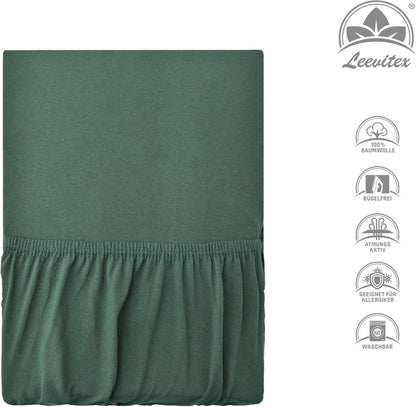 Kinderspannbettlaken von Leevitex im 2er Pack – 100% Jersey-Baumwolle, 70 x 140 cm