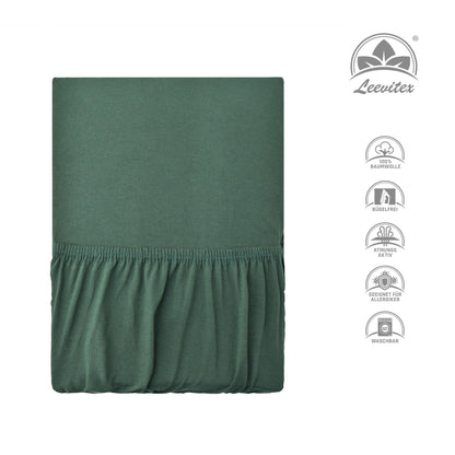 Basic Spannbettlaken 200x220 cm | 25 cm Steg | 100% Jersey-Baumwolle