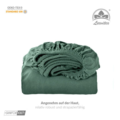 Basic Spannbettlaken 200x220 cm | 25 cm Steg | 100% Jersey-Baumwolle