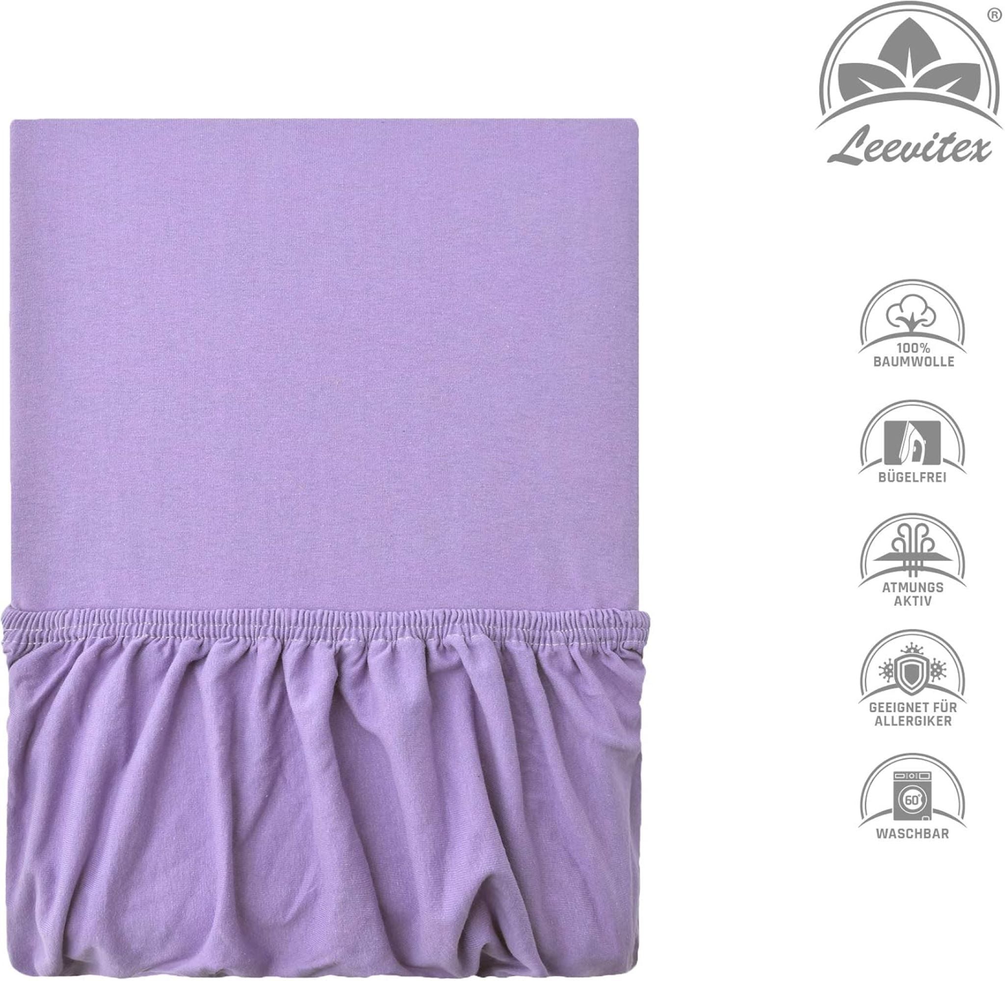 Kinderspannbettlaken von Leevitex im 2er Pack – 100% Jersey-Baumwolle, 70 x 140 cm