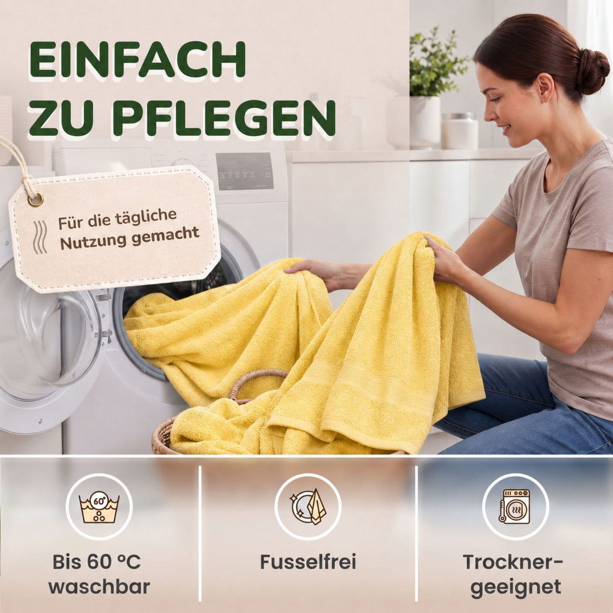 Duschtücher im 2er Set – 100% Baumwolle, 70 x 140 cm, weich und saugfähig