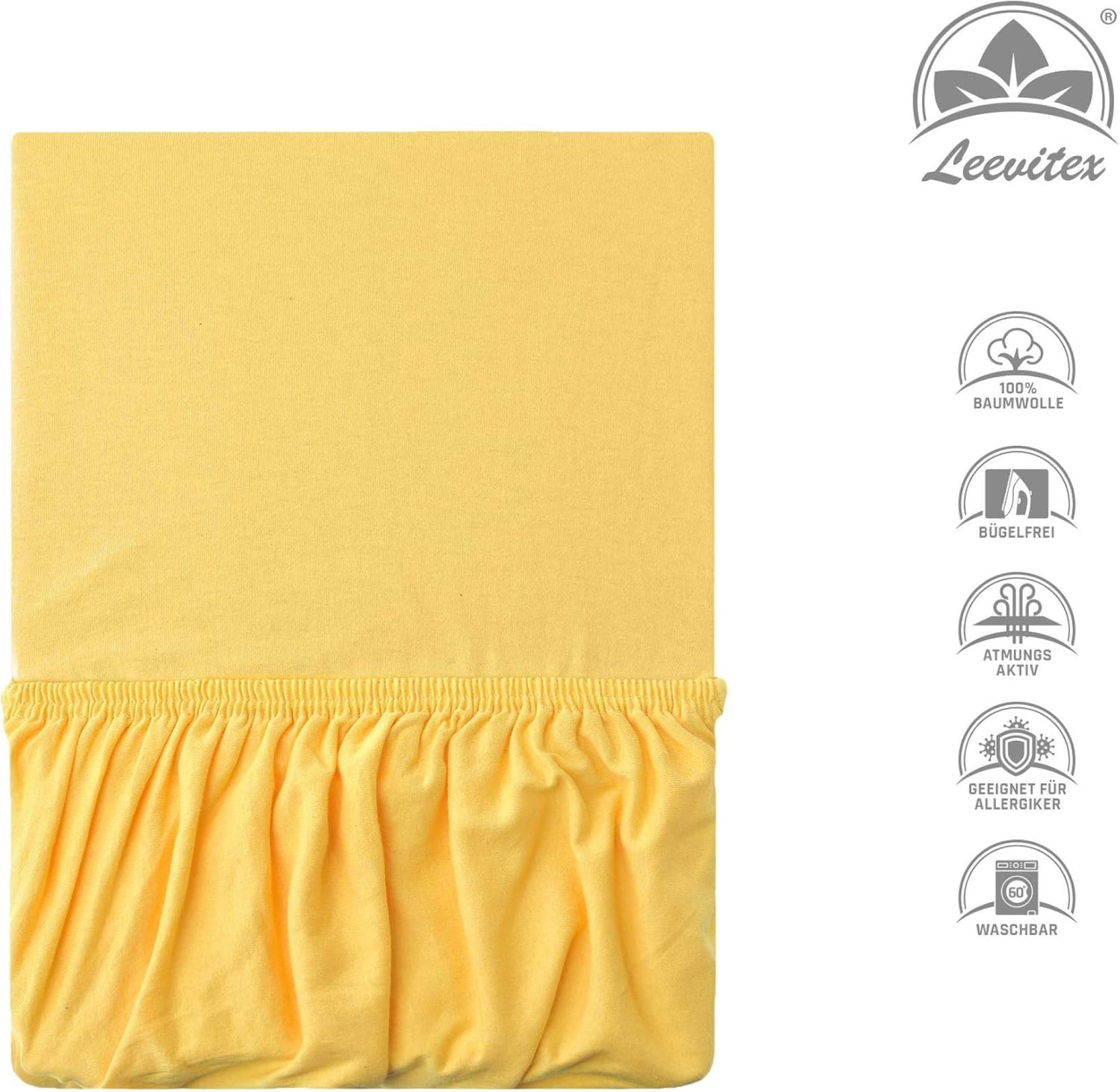 Kinderspannbettlaken von Leevitex im 2er Pack – 100% Jersey-Baumwolle, 70 x 140 cm