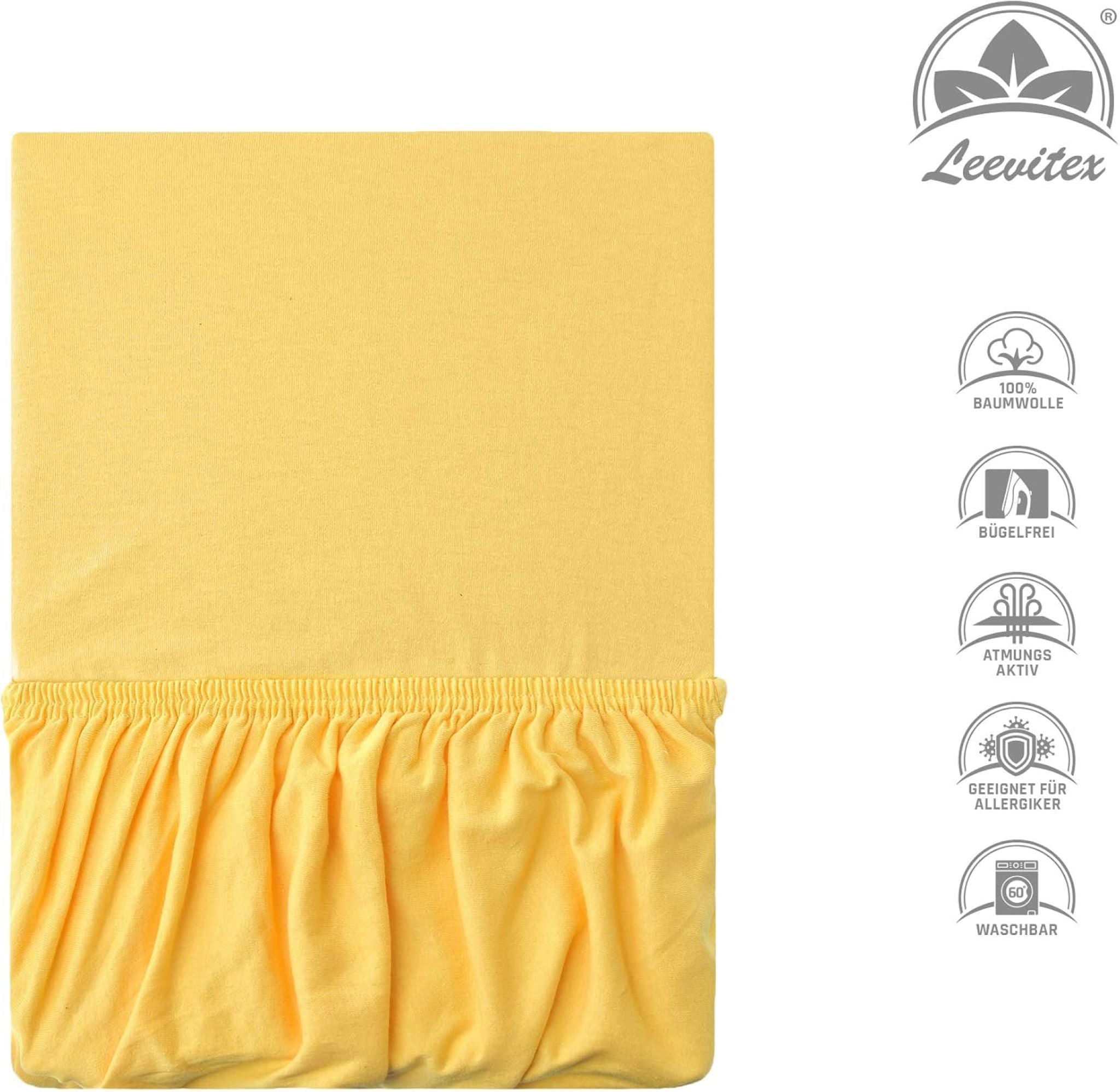 Kinderspannbettlaken von Leevitex im 2er Pack – 100% Jersey-Baumwolle, 70 x 140 cm