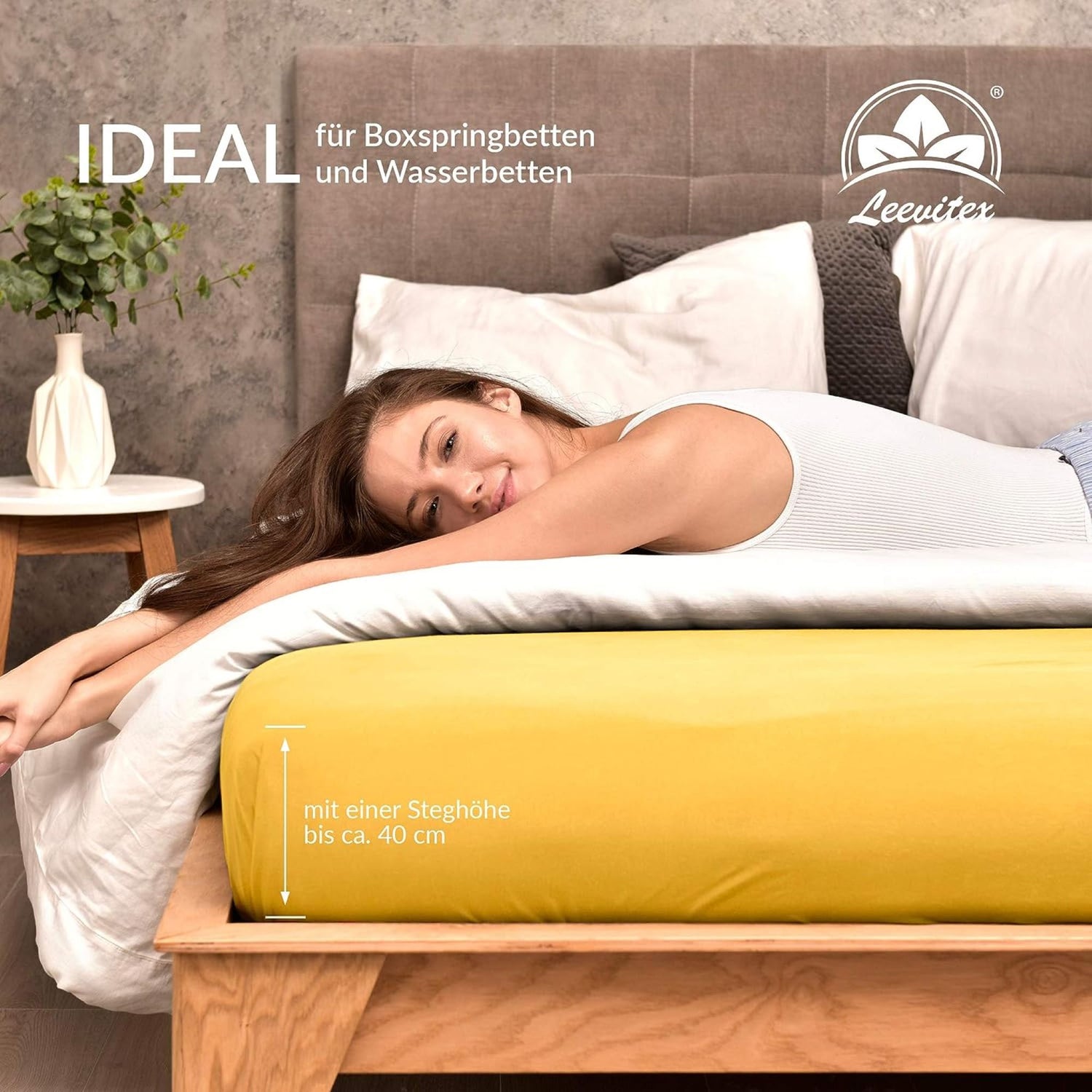 Basic Spannbettlaken 140x200 cm | 25 cm Steg | 100% Jersey-Baumwolle
