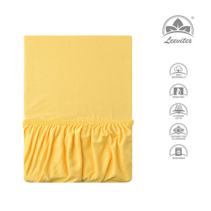 Basic Spannbettlaken 120x200 cm | 25 cm Steg | 100% Jersey-Baumwolle