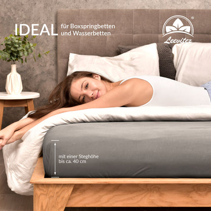 Topper Spannbettlaken 140x200 bis 160x200 / 220 cm | 18 cm Steg | verschiedene Materialstärken