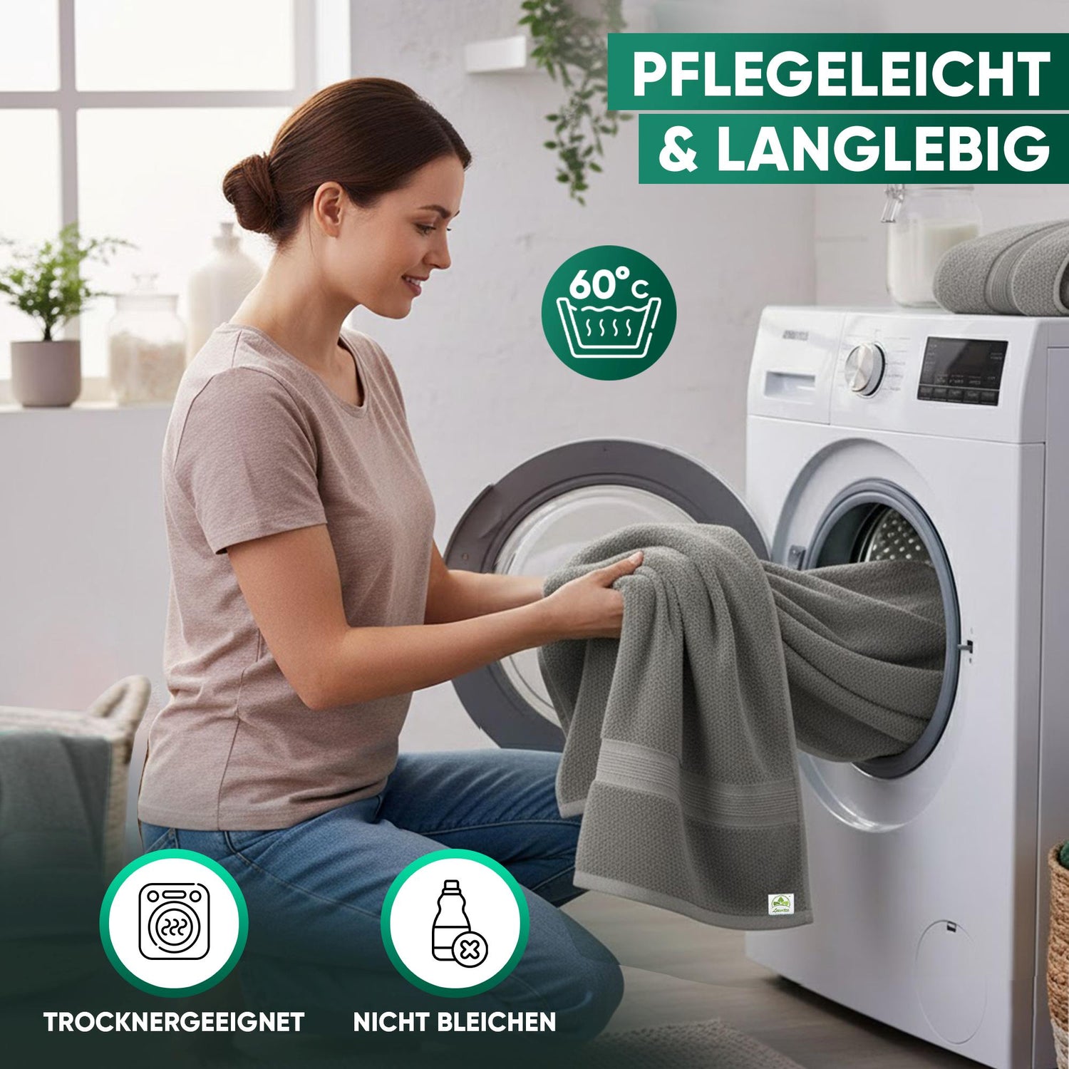 Duschtücher im 2er Set – 100% Baumwolle, 70 x 140 cm, weich und saugfähig