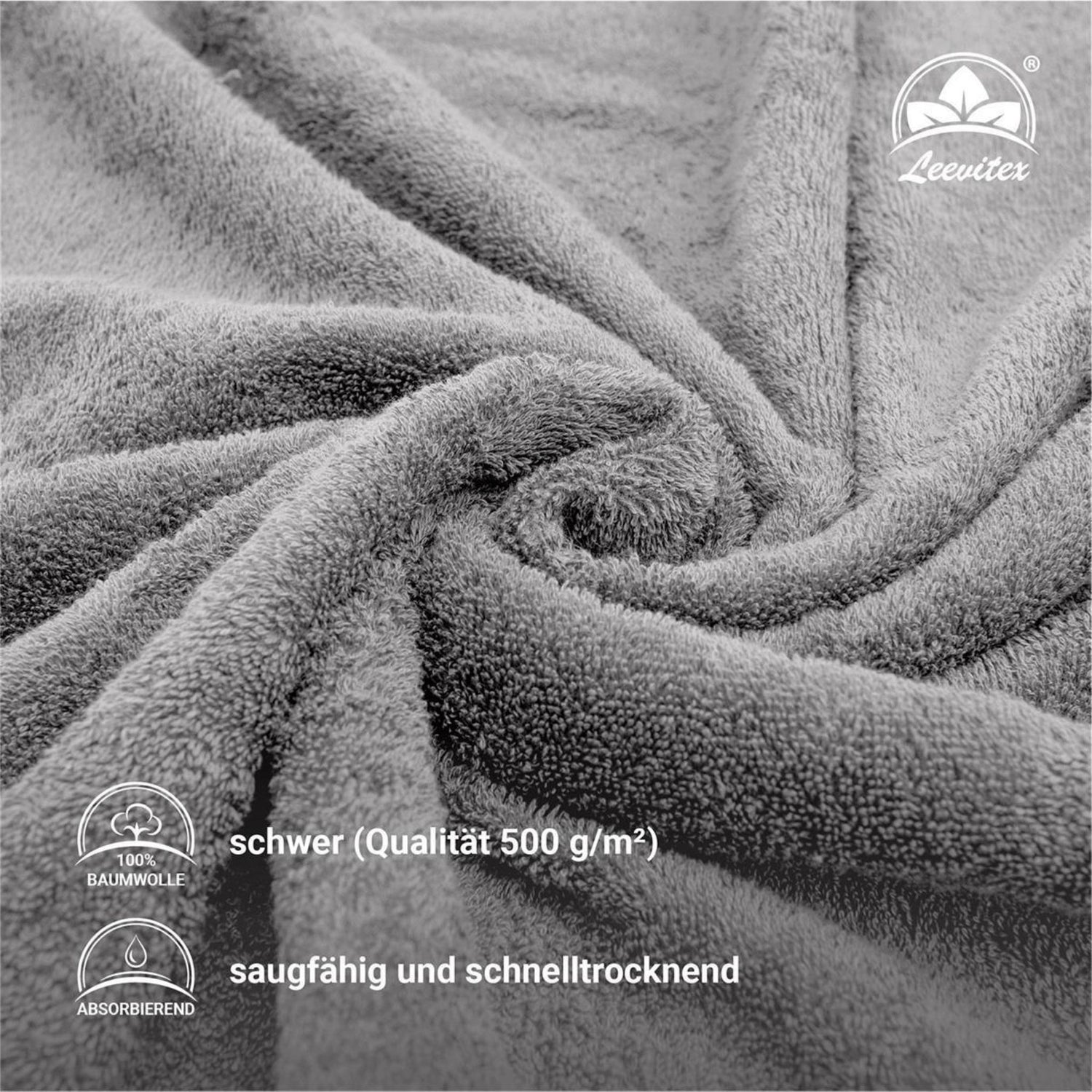 Saunatücher aus 100% Baumwolle im 2er Set – 80 x 200 cm, weich und saugfähig