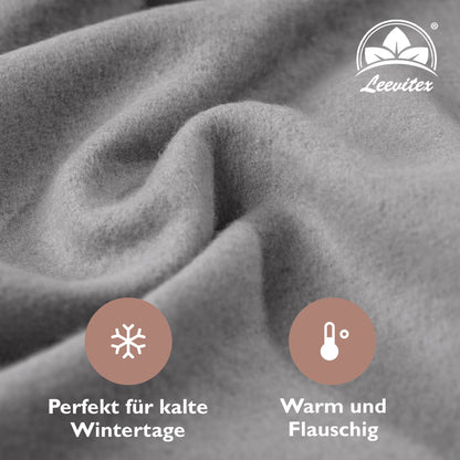 Winterspannbettlaken für 140x200 bis 160x200 cm | 40 cm Steg | 80% Baumwolle 20% Polyester