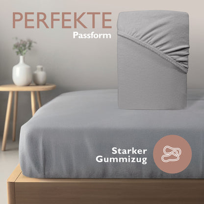 Winterspannbettlaken für 90x200 bis 100x200 cm | 40 cm Steg | 80% Baumwolle 20% Polyester