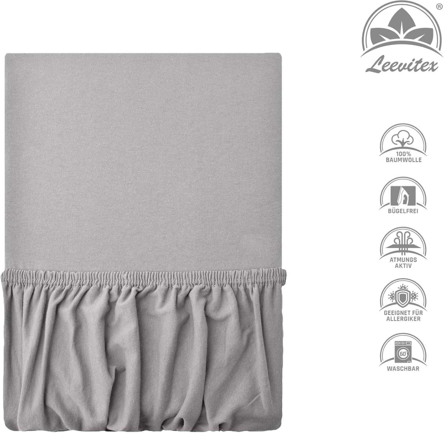 Kinderspannbettlaken von Leevitex im 2er Pack – 100% Jersey-Baumwolle, 70 x 140 cm