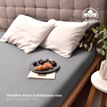 Basic Spannbettlaken 90x200 cm | 25 cm Steg | 100% Jersey-Baumwolle