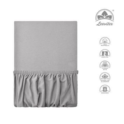Basic Spannbettlaken 140x200 cm | 25 cm Steg | 100% Jersey-Baumwolle