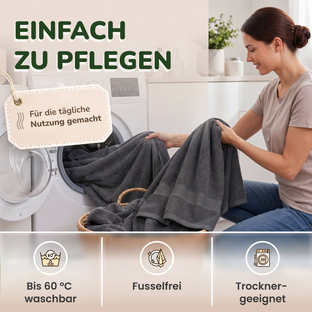 Handtücher von Leevitex – 4er Set, 100% Baumwolle, 50 x 100 cm, weich und saugfähig