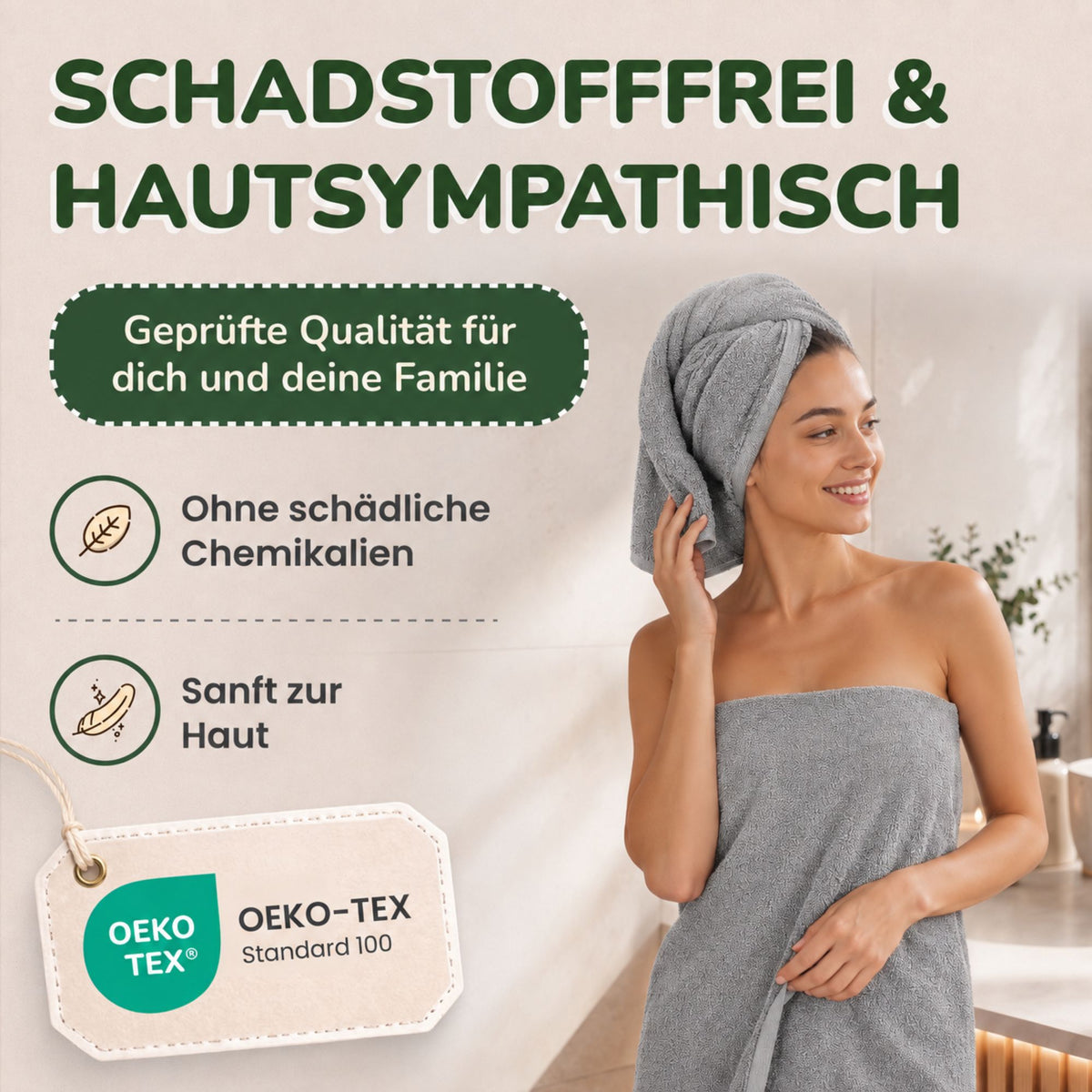 Handtücher von Leevitex – 4er Set, 100% Baumwolle, 50 x 100 cm, weich und saugfähig