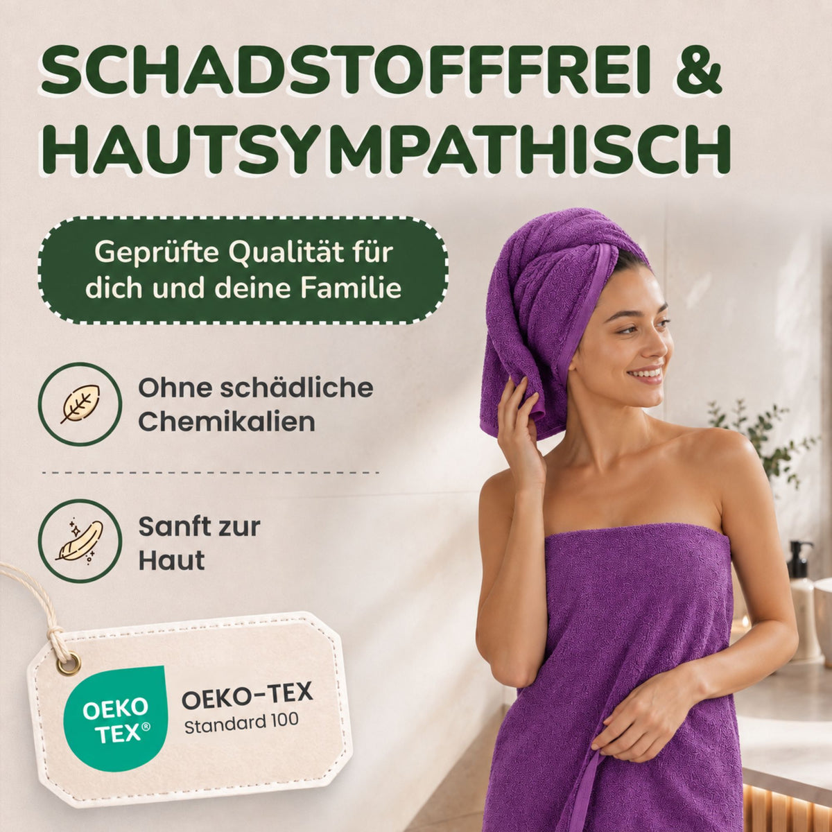 Handtücher von Leevitex – 4er Set, 100% Baumwolle, 50 x 100 cm, weich und saugfähig