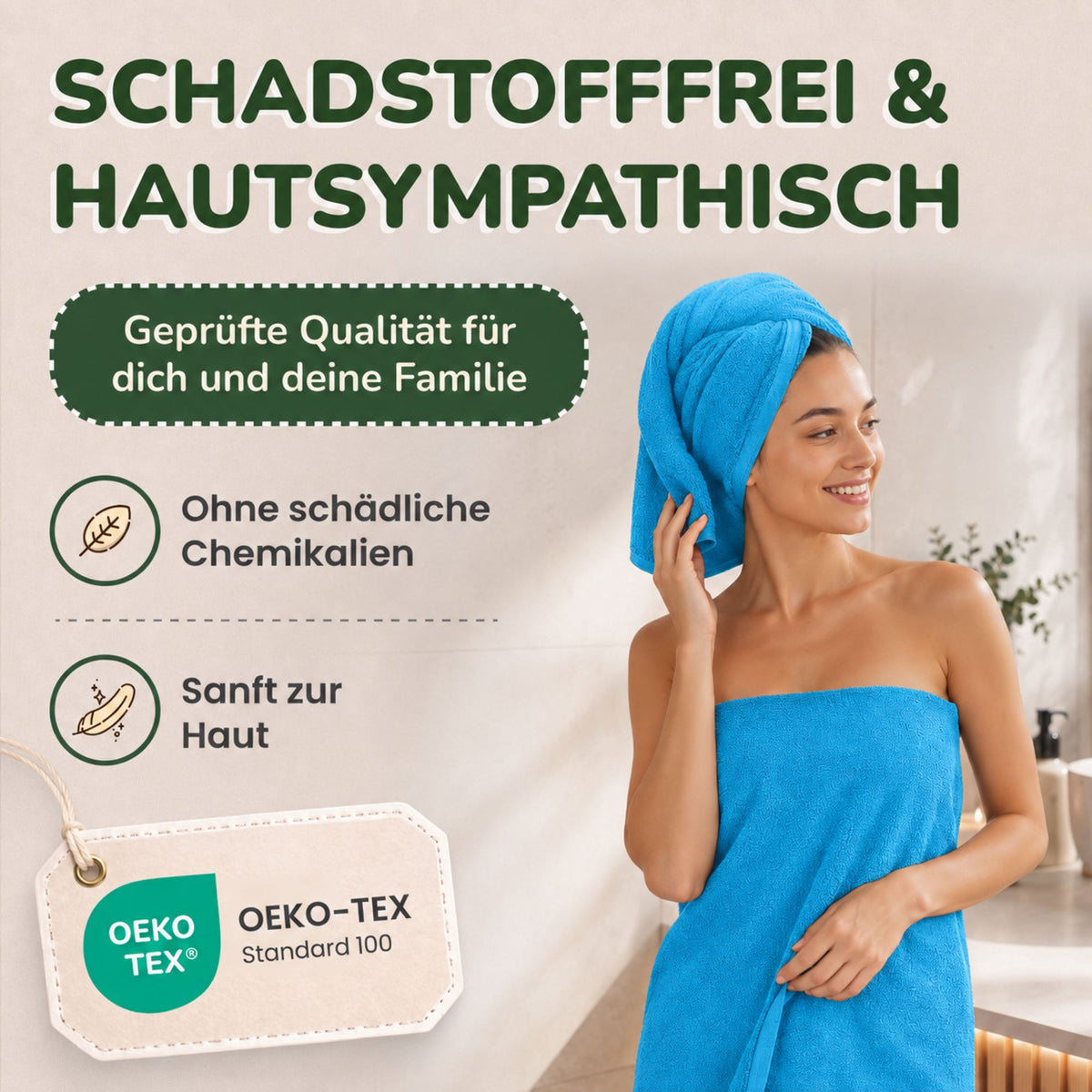 Handtücher von Leevitex – 4er Set, 100% Baumwolle, 50 x 100 cm, weich und saugfähig