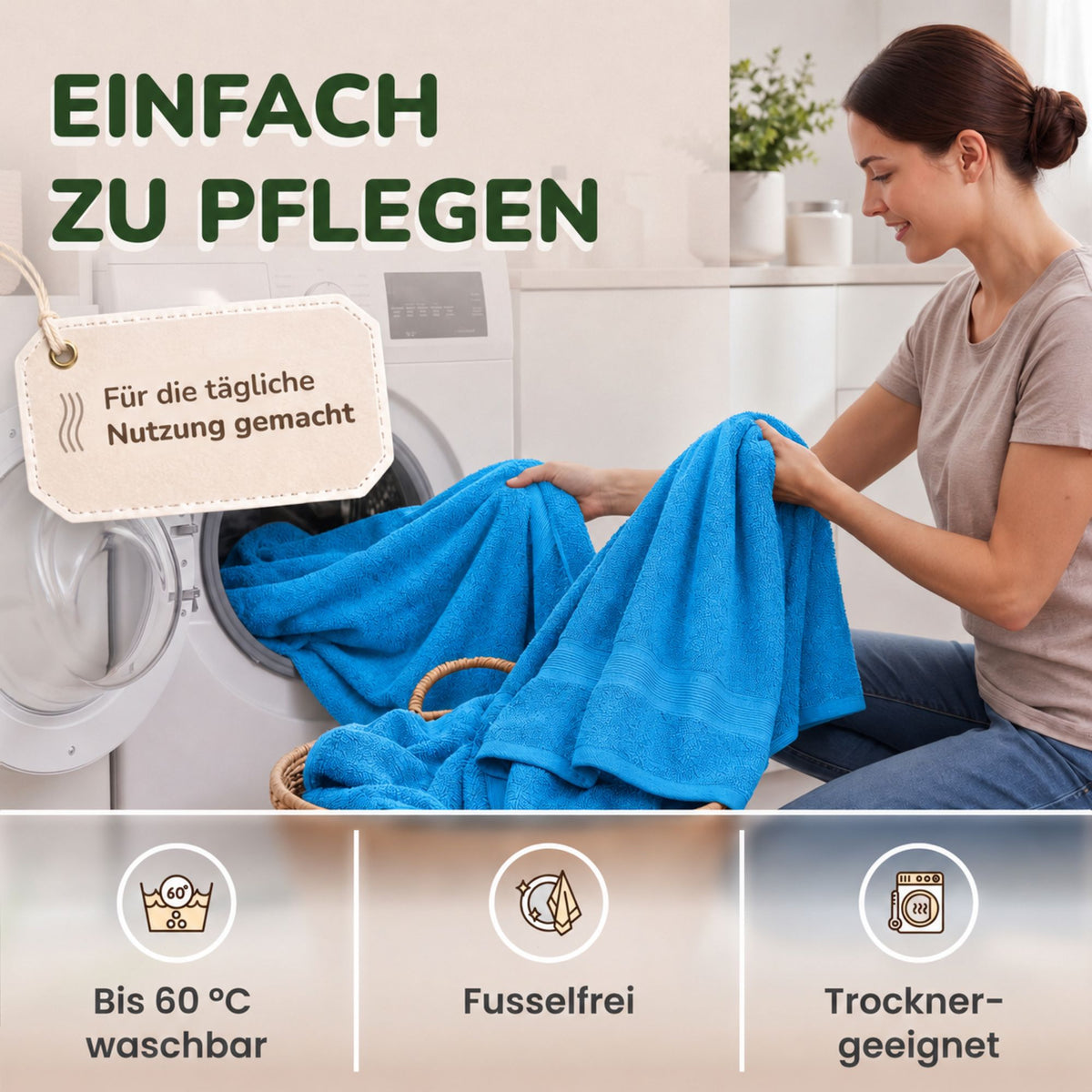 Handtücher von Leevitex – 4er Set, 100% Baumwolle, 50 x 100 cm, weich und saugfähig