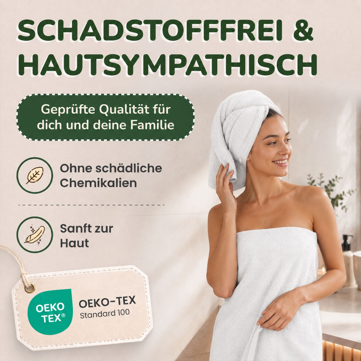 Handtücher von Leevitex – 4er Set, 100% Baumwolle, 50 x 100 cm, weich und saugfähig