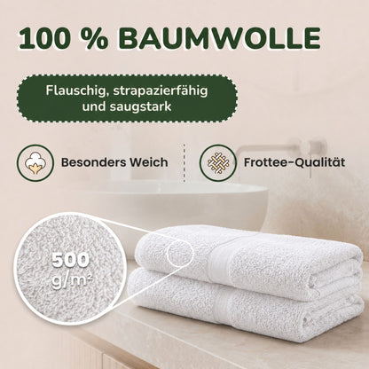 Handtücher von Leevitex – 4er Set, 100% Baumwolle, 50 x 100 cm, weich und saugfähig