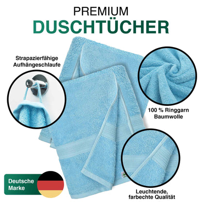 Duschtücher im 2er Set – 100% Baumwolle, 70 x 140 cm, weich und saugfähig