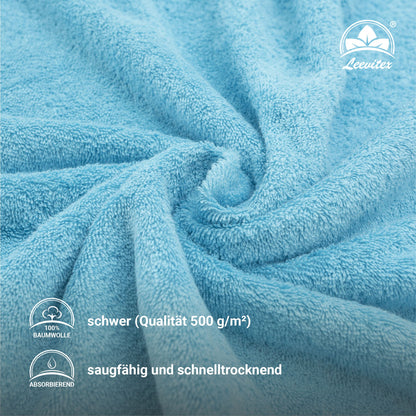 Saunatücher aus 100% Baumwolle im 2er Set – 80 x 200 cm, weich und saugfähig