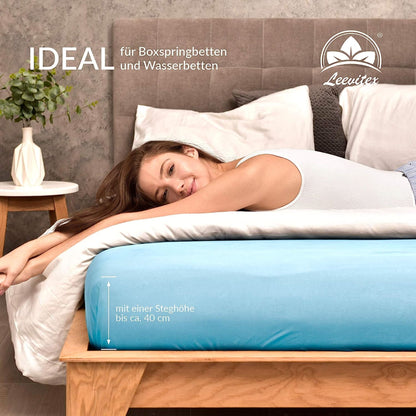 Basic Spannbettlaken 120x200 cm | 25 cm Steg | 100% Jersey-Baumwolle