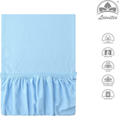 Kinderspannbettlaken von Leevitex im 2er Pack – 100% Jersey-Baumwolle, 70 x 140 cm