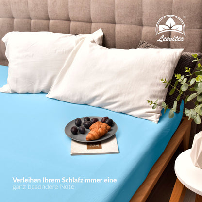 Basic Spannbettlaken 90x200 cm | 25 cm Steg | 100% Jersey-Baumwolle