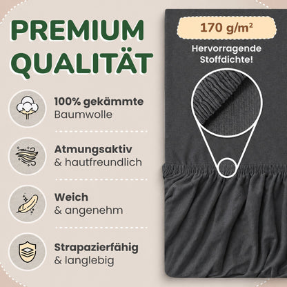 Kinderspannbettlaken von Leevitex im 2er Pack – 100% Jersey-Baumwolle, 70 x 140 cm