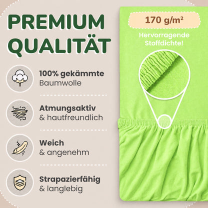 Kinderspannbettlaken von Leevitex im 2er Pack – 100% Jersey-Baumwolle, 70 x 140 cm