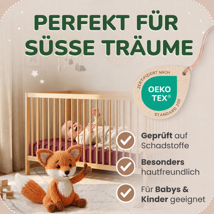 Kinder Spannbettlaken 70 x 140 cm von Leevitex im 1er Pack – 100% Jersey-Baumwolle,