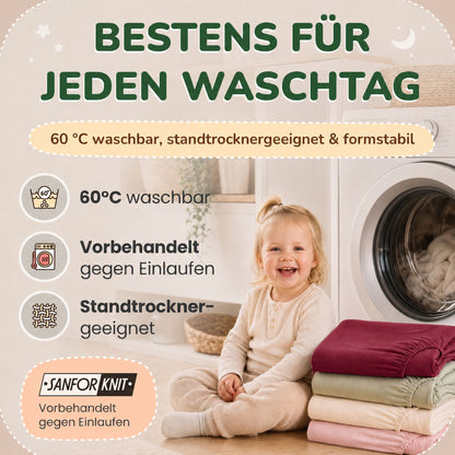 Kinder Spannbettlaken 70 x 140 cm von Leevitex im 1er Pack – 100% Jersey-Baumwolle,