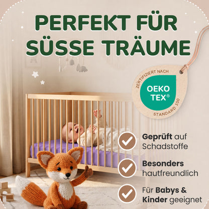 Kinder Spannbettlaken 70 x 140 cm von Leevitex im 1er Pack – 100% Jersey-Baumwolle,